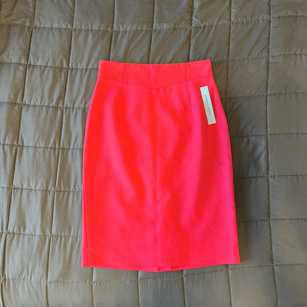 ANTONIO MELANI hot pink knee-length cocktail pencil skirt NWT